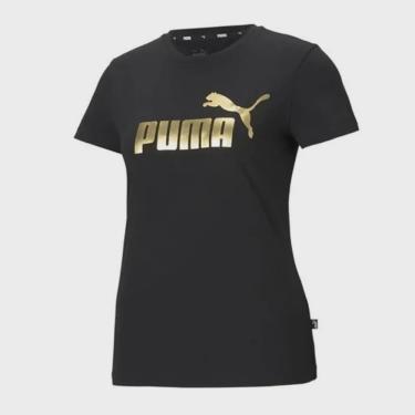 Imagem de Camiseta puma metallic preto/dourado feminina