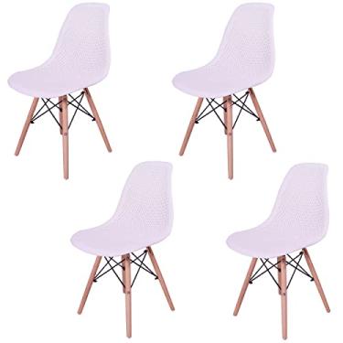 Imagem de Kit 4 Cadeiras Design Charles Eames Eiffel Furadinha Cor:Branca
