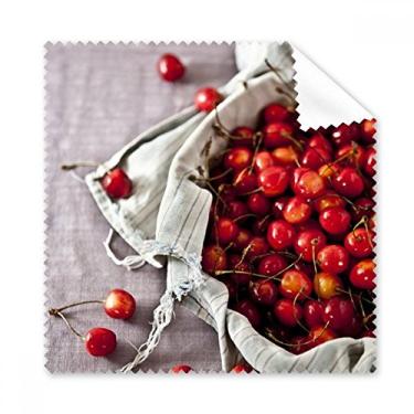 Imagem de Pano de limpeza para fotografia de cereja, frutas vermelhas, 5 peças