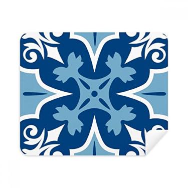 Imagem de Pano de limpeza de ilustração azul Marrocos decorativo, 2 peças, tecido de camurça