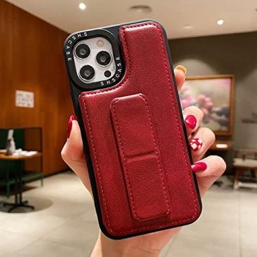 Imagem de Estojo de couro com alça de pulso para cartão de visita para iPhone 7 8 6s 6 Plus SE 2020 X Xs Xr 11 12 13 Pro Max Suporte para carteira, vermelho, para iPhone 12 Pro