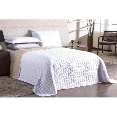 Imagem de Cobre Leito Dupla Face Constantini Queen 3 Pçs Branco/Palha