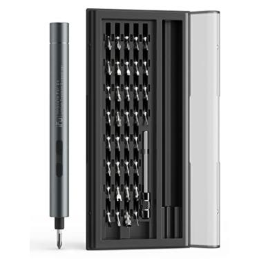Imagem de iFu Mini chave de fenda elétrica, conjunto de chaves de fenda de precisão – Pequena chave de fenda sem fio com luz LED e pontas magnéticas, ferramenta de reparo para celular, laptop, câmera, relógio, computador (42 em 1/37 bits)