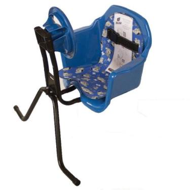 Imagem de Cadeira De Bicicleta Dianteira Frontal Cadeirinha Com Volante Azul Ofe