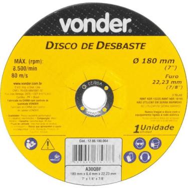Imagem de Disco De Desbaste 180 Mm X 6,4 Mm X 22,23 Mm Vonder