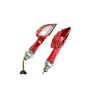Imagem de Pisca Mini Led Esportivo Universal Moto Par Skull Caveira Cb300 Cb Hornet CB 600 Xj6 Fazer Titan Fan 150 KGA Vermelho