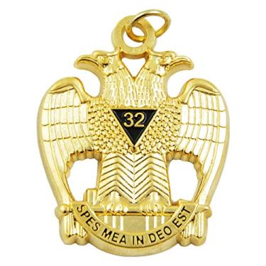 Imagem de Pingente maçônico de rito escocês de 32º grau - [Ouro][3,8 cm de altura]