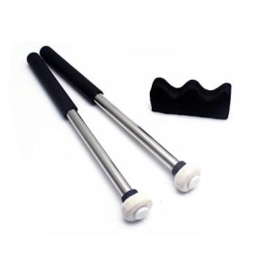 Imagem de TUOREN 1 par de marretéis de tambor de língua com suporte de panela de tambor de borracha acessório de instrumento de percussão (tipo B)