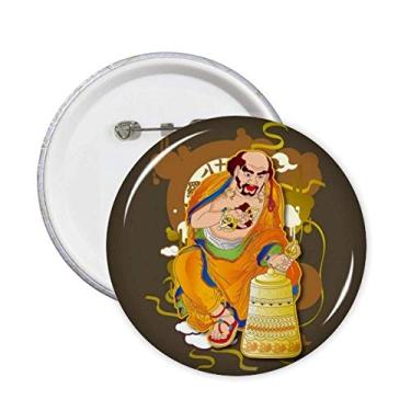 Imagem de Alfinetes de dezoito arhats com estampa de figuras e broches para decoração de acessórios 5 peças