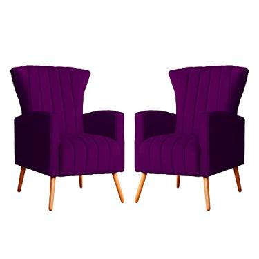 Imagem de Kit 02 Poltronas Melinda Veludo Cores - DS Estofados