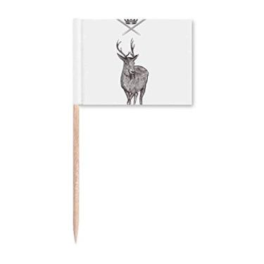 Imagem de Espada de alce coroa animal estilo barroco bandeiras de palito de dentes, enfeite de festa