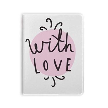Imagem de Diário com capa macia para caderno com citação rosa com amor