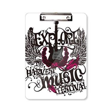 Imagem de Explore uoThe Harvest Rock Music prancheta pasta, bloco de escrita A4