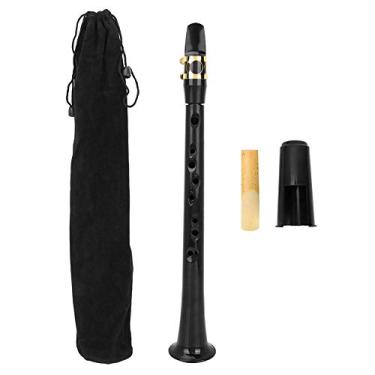 Imagem de FastUU Saxofone de bolso, mini saxofone portátil e simples, saxofone de treino BB Tune com bolsa de palheta, instrumento de sopro de madeira para amadores e artistas profissionais