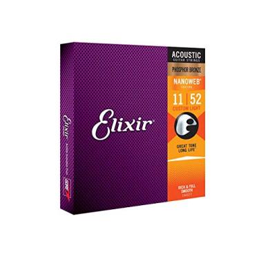 Imagem de Encordoamento .011 Elixir 16027, para Violão Aço, Custom Light Phosphor Bronze Nanoweb