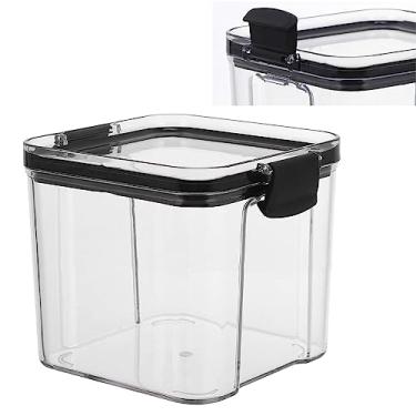 Imagem de Pote Hermetico Conserva Veda Trava 700ml Acrilico Transparente Mantimento Tempero Alimento Cozinha Resistente Multiuso Empilhavel Organizador