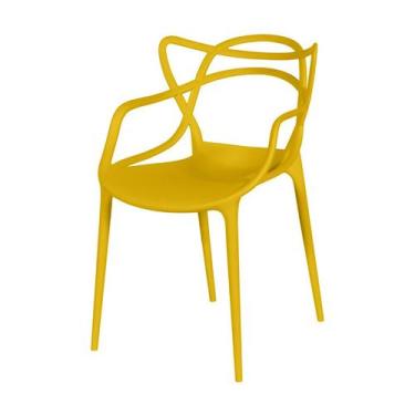 Imagem de Cadeira Sala De Jantar C/ Braço 54X43x83,5cm Amarelo - Or Design