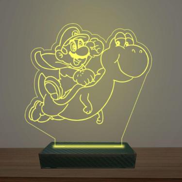 Imagem de Luminária Led 3d Mario Bros e Yoshi Abajur Luxo