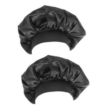 Imagem de FOMIYES 2 Peças Chapéu De Cabelo Capô Touca De Dormir De Salão Chapéu De Dormir Feminino Gorros De Cetim Para Mulheres Chapéu De Cetim Crânio Senhorita Tecido Elástico Elasticidade