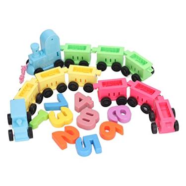 Imagem de Brinquedo de trem de números infantis, conjunto de trem educacional de contagem de adesivos coloridos, adequado para crianças de 2 a 5 anos