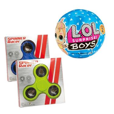Imagem de Kit Boneco LOL Boys Serie 2 + Spinner Azul + Spinner Verde