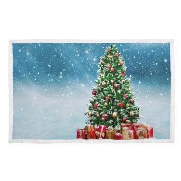 Imagem de Cobertor quente de árvore de Natal de inverno/capa de cama cobertores calmantes macios para cães filhotes de gatos, grande (101,6 x 152,4 cm)