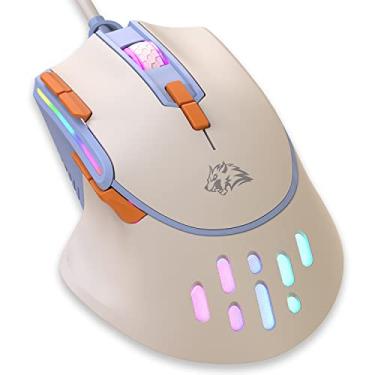 Imagem de MAGIC-REFINER Mouse para jogos M2 com fio com 6 tipos RGB retroiluminado de alta precisão ajustável 12800DPI, mouse de programação macro para jogos para PC, compatível com a mão direita, engenharia,
