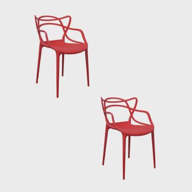 Imagem de Kit 2 Cadeiras Polipropileno Alegra Espresso Móveis