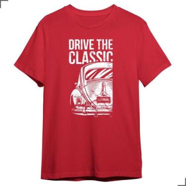 Imagem de Camiseta Básica Carro Vintage Fusca Drive The Classic Camisa - Asulb