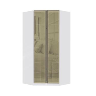 Imagem de Guarda Roupa Modulado Canto Closet 2 Portas 111,9cm Com Vidro Reflecta