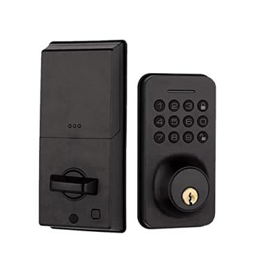 Imagem de Splenssy Fechadura de porta de entrada sem chave com teclado, fechadura inteligente, fechadura inteligente com 2 chaves, senha/chave mecânica/aplicativo inteligente Tuya/desbloqueio manual, trava