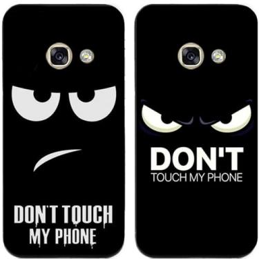 Imagem de 2 peças Don't Touch My Phone impresso TPU gel silicone capa de telefone traseira para Samsung Galaxy (Galaxy A3 2017)