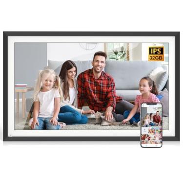 Imagem de Porta-retrato digital inteligente de 15,6 polegadas - Moldura digital dual-WiFi, tela IPS de 1920 x 1080 pixels, compartilhe vídeos de fotos por e-mail do aplicativo, nuvem gratuita, melhores ideias