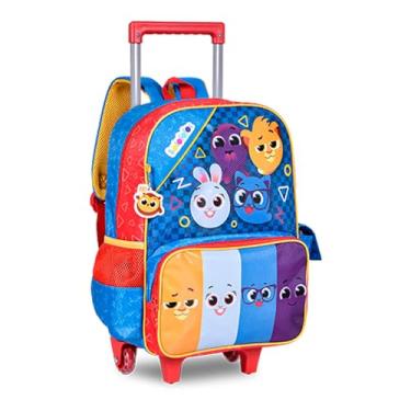 Imagem de Mochila Infantil com Rodinha, Bolofofos, G, Azul e Vermelho, Clio