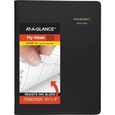 Imagem de AT-A-GLANCE Planner Acadêmico Semanal 2024-2025, 21 cm x 28 cm, Preta