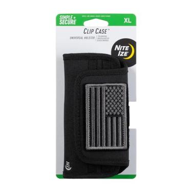 Imagem de Nite Ize Capa com clipe universal horizontal para celular - Coldre protetor de telefone com clipe - Bolsa para cinto ou cintura - GG, patch EUA