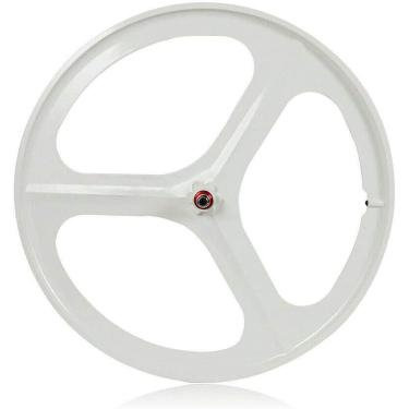 Imagem de Roda de bicicleta de bicicleta, rodas de engrenagem fixa 700C, conjunto de rodas magnéticas de bicicleta MTB de 26 ", aro de 3 raios de velocidade única dianteira traseira fixie rodas de bic