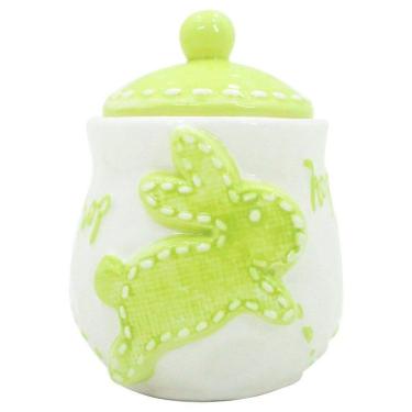 Imagem de Açucareiro de Coelhinho da Páscoa Verde Em Cerâmica - 355ml