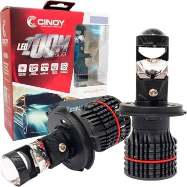 Imagem de Lâmpada Led H4 Mini Projetor Zoom Slim 6000K 10000Lm 12V 24V