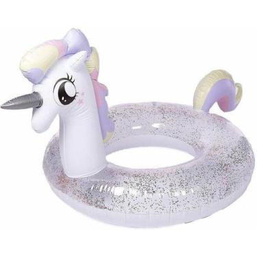 Imagem de Boia Inflável Unicórnio Com Glitter Unicorn Ring 120cm - Cy Play