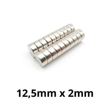 Imagem de Kit 20 Imã Neodímio Disco Magnético N35  12x 5,2mm Super Forte Potente