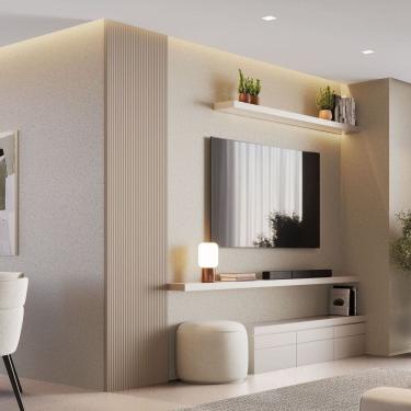 Imagem de Painel Ripado Decorativo Toquio 100% Mdf em Placa 58x250x3,3 Bege