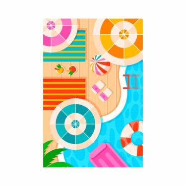 Imagem de Painel Festa Vertical em Tecido Casadinho Pool Party Festa na piscina 