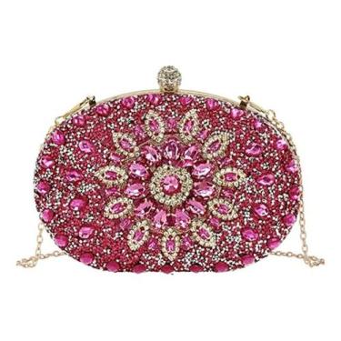 Imagem de Bolsa Clutch Festa Pedras pink Brilho Casamentos Formaturas - Nicbolsa