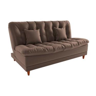 Imagem de Sofá Cama Day 185cm Reclinável Manual Veludo Marrom - Sallar Home