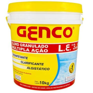 Imagem de Cloro Para Piscina Estabilizado 3 Em 1 Múltipla Ação 10 Kg - Genco