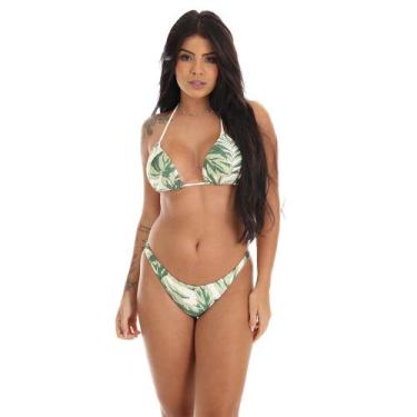 Imagem de Biquiní Com Bojo Removível Fristyle Calcinha Tanga Com Forro, M, Branc