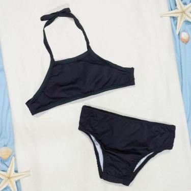 Imagem de Biquini Infantil Preto Básico para Meninas Leve e Estiloso - TubeKids,