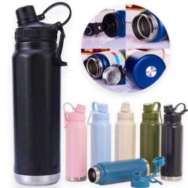 Imagem de Garrafa Térmica Inox 800ml Grande Água Café 12h Bebida Gelada 5h Bebid