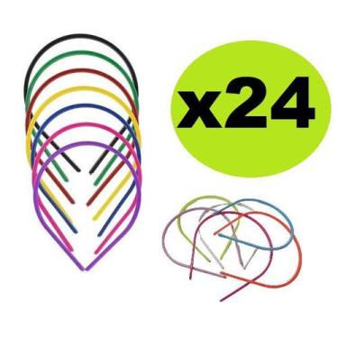 Imagem de 24 Tiaras Arco Plástico Sortida Para Cabelo 14cm - Lynx produções